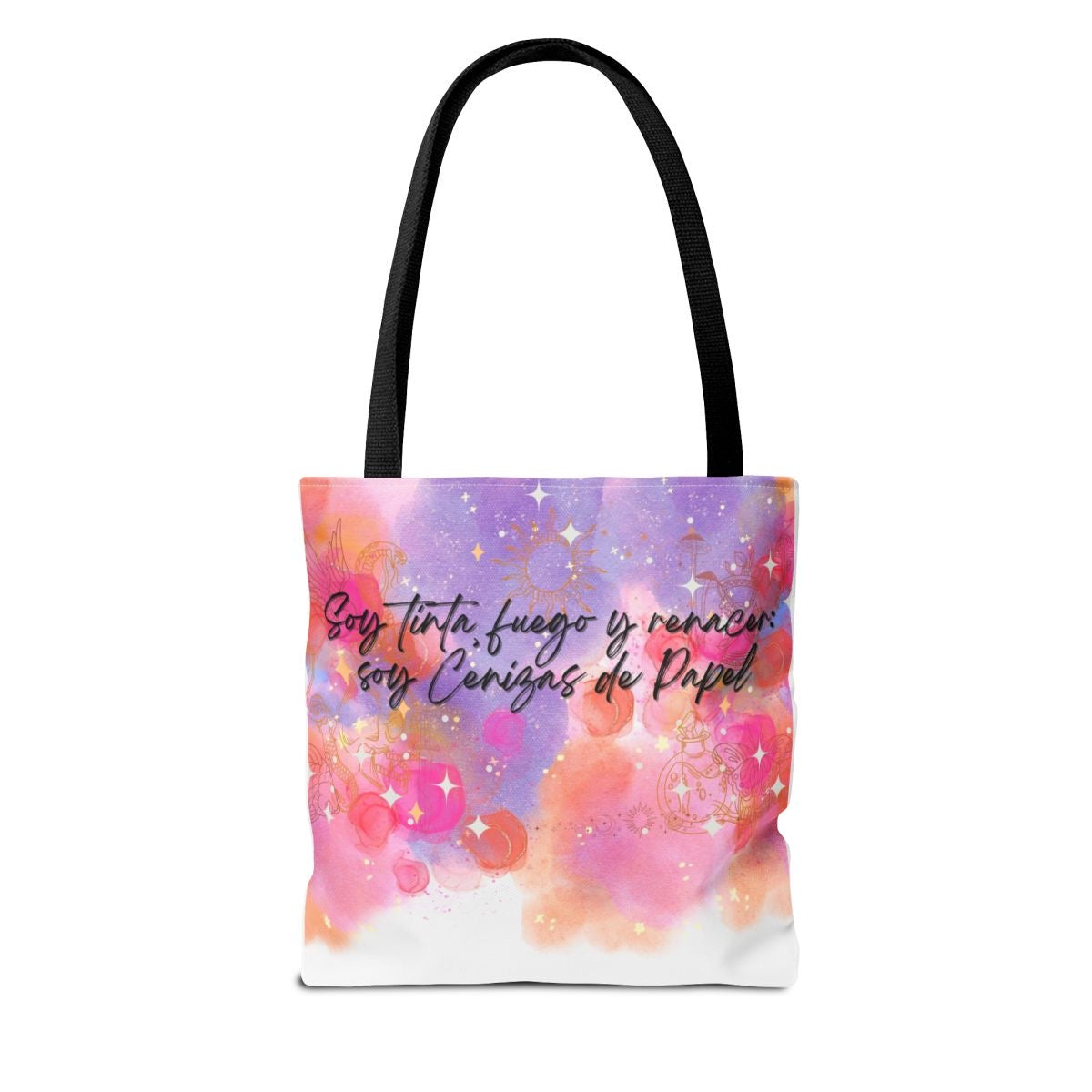 Vibrant Phoenix Tote Bag for Book Lovers, Artistic Shoulder Bag, Unique Gift for Writers, Colorful Tote for Daily Use, Inspirational Art Bag